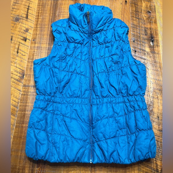 Coldwater Creek Turquoise Quilted Puffer Vest Size Large (14) - Picture 3 of 15